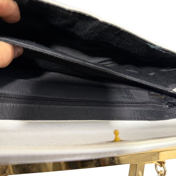 Vintage Patent Leather Structured Hand Shoulder Bag Womens Elegant Evening - Picture 6 of 6